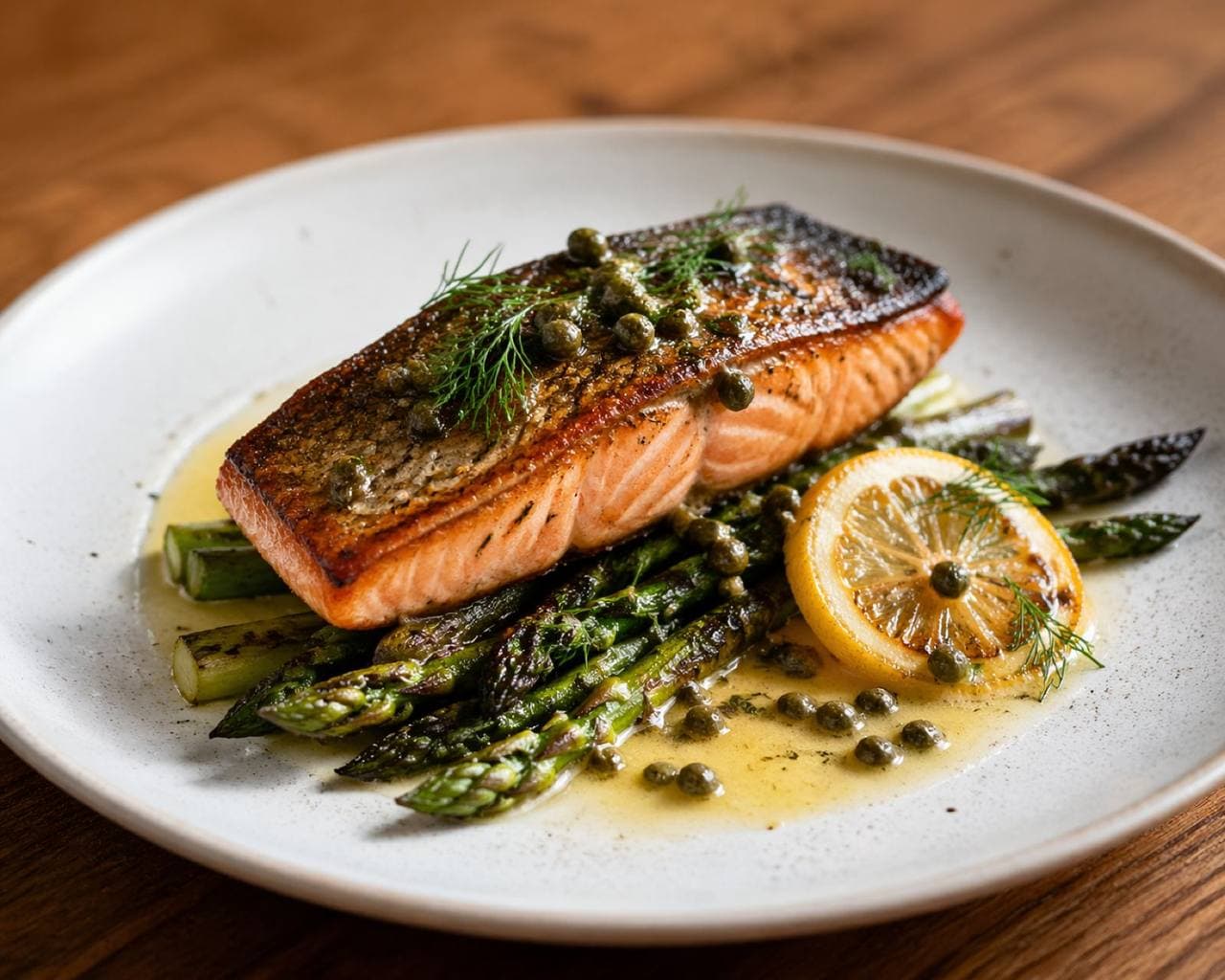 Roasted Salmon with Lemon Asparagus