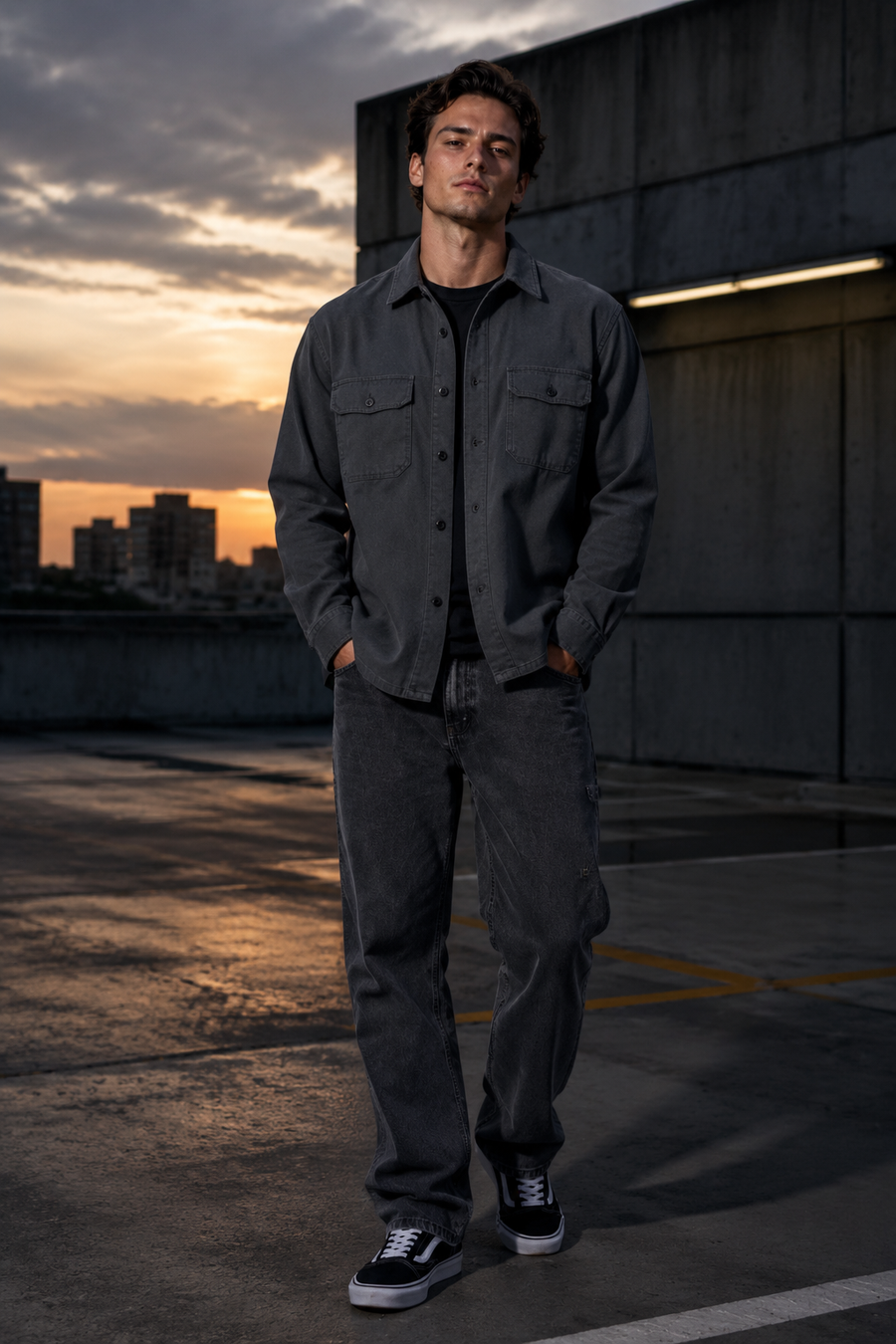 Slate 07 twill overshirt product hero